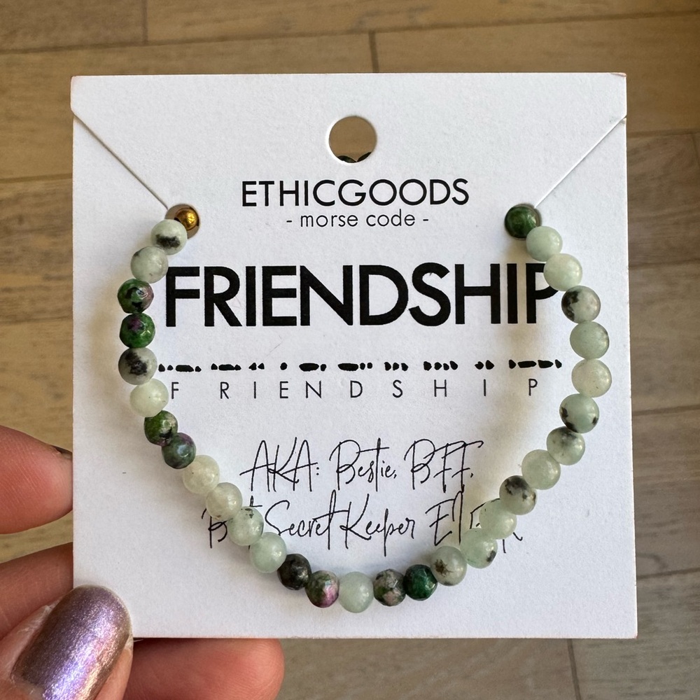 NWT ETHICGOODS morse code FRIENDSHIP bracelet
